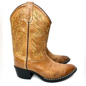 Old West Child's Tan Point Toe Western Boots (8129) - Size 3